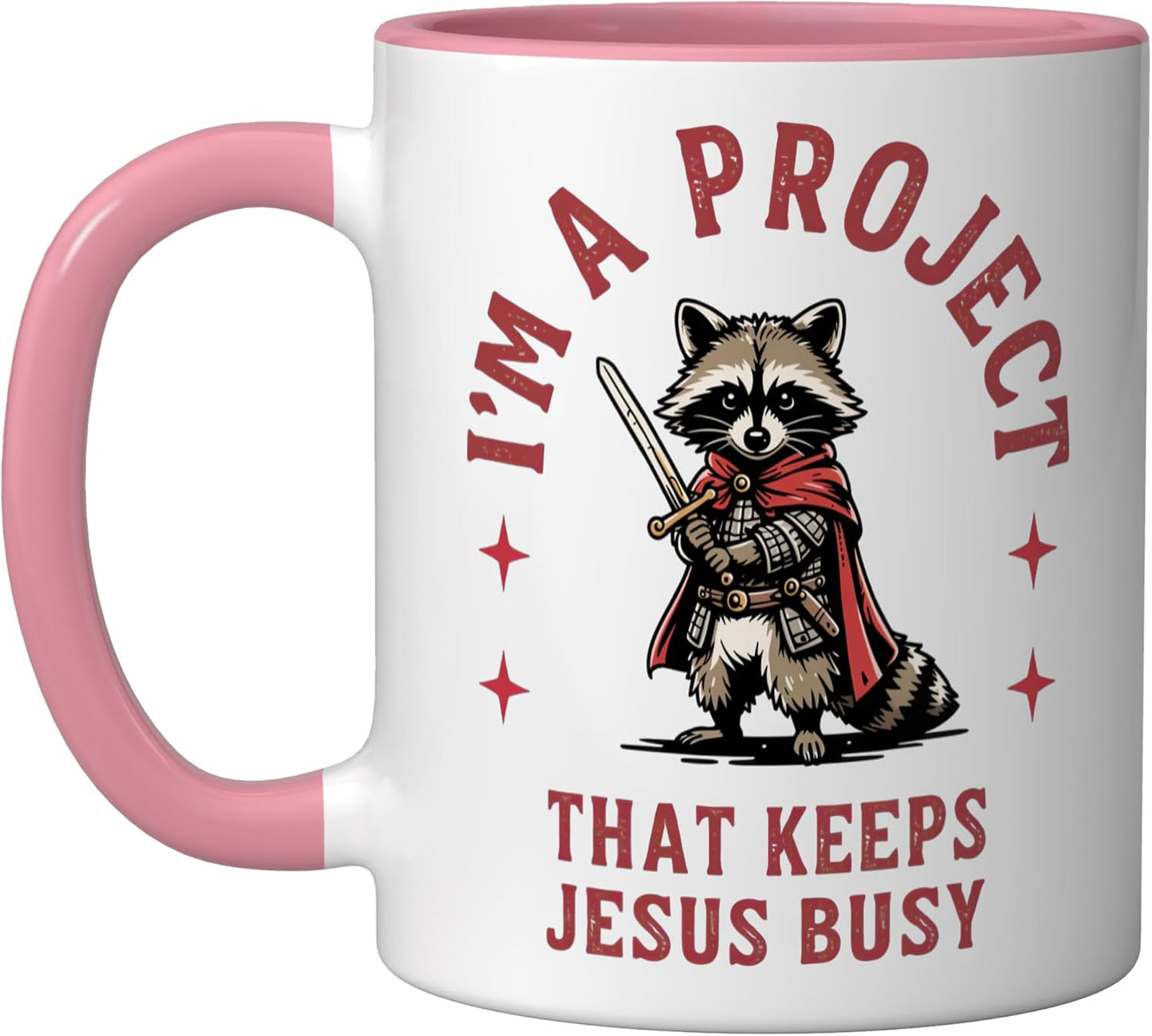 Taza Cerámica Ratoncito Rosa/Blanco