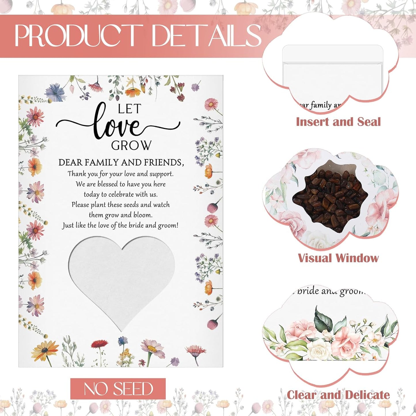 50 Paquetes Semillas Recuerdos Boda Let Love Group
