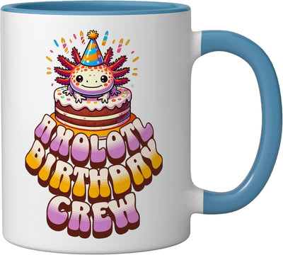 Taza Cerámica Niños Cumpleaños Axolotl Azul Blanco