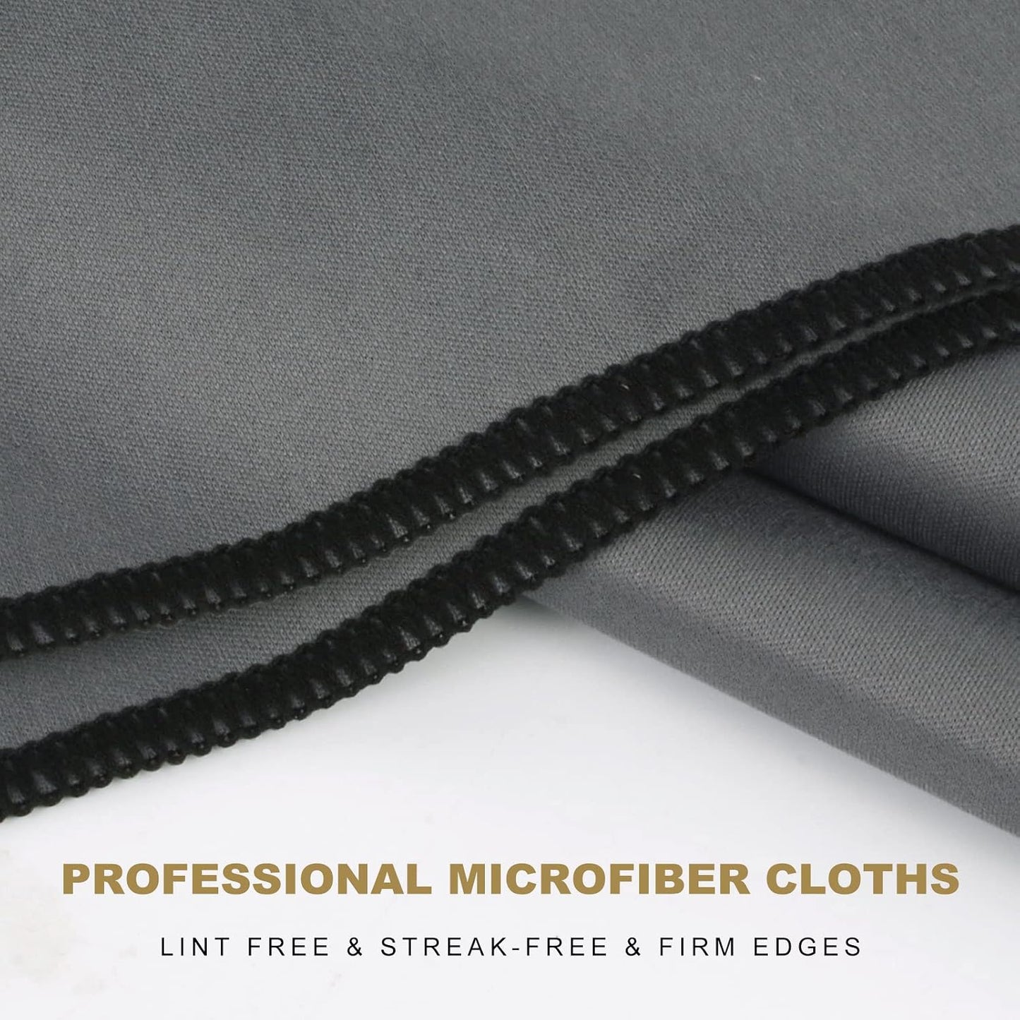 Paños microfibra pulido vidrio 20x25pulg gris oscuro set 2