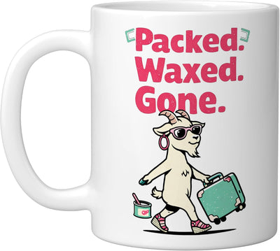 Taza de cerámica blanca con diseño gráfico vergonzoso