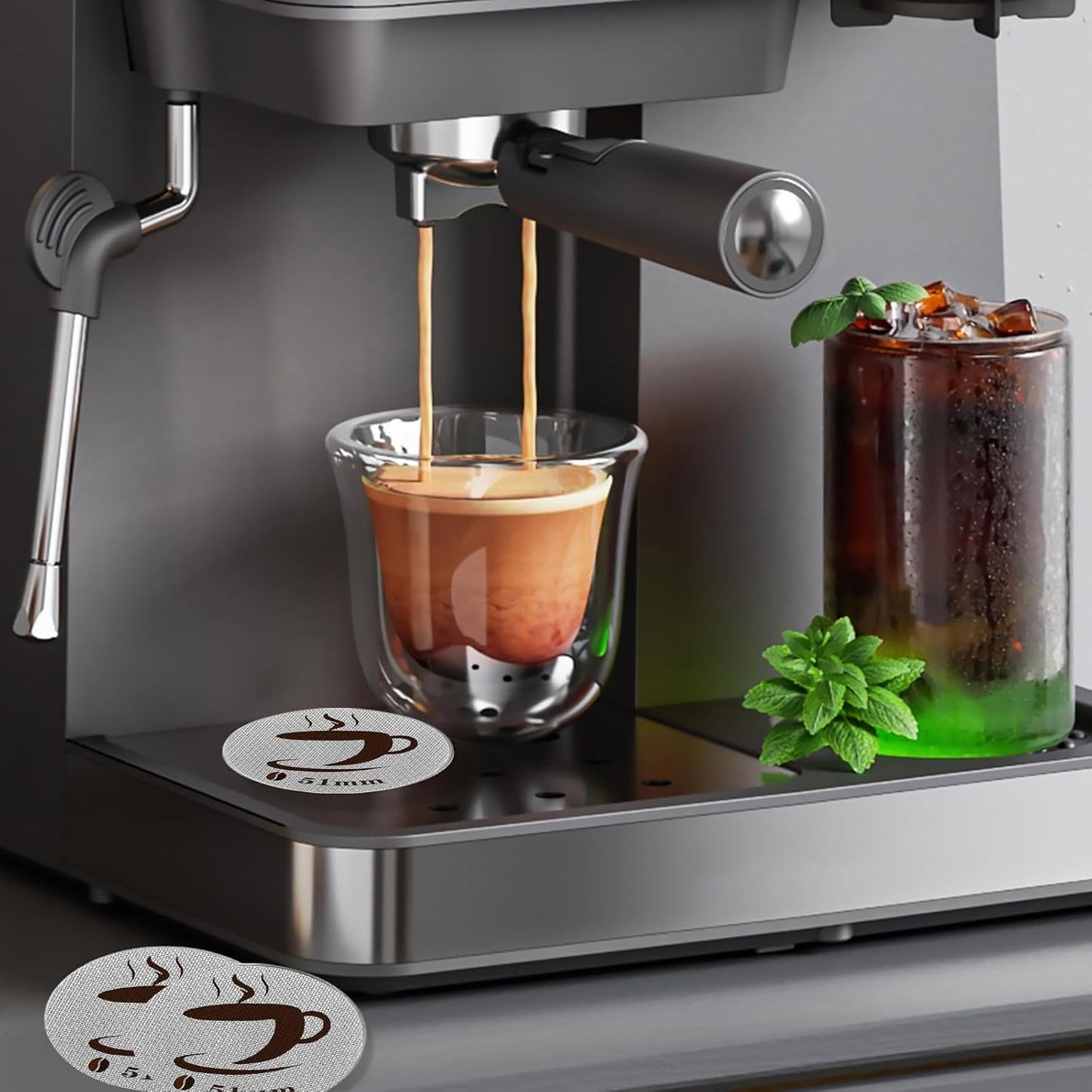 3 Pack Pantalla Disco Espresso 2.008pulg Reutilizable 150μm