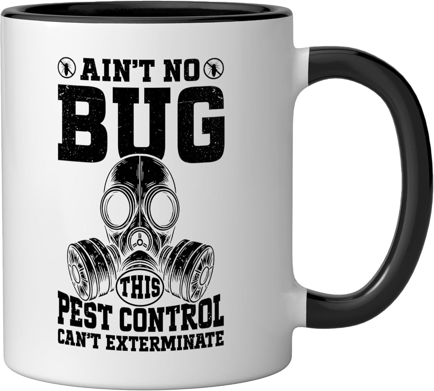 Taza Cerámica Exterminador Pest Control Negro/Blanco