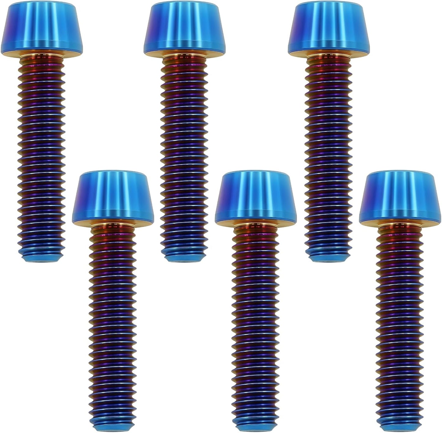 Tornillos titanio M8x25mm hex cónico azul resistencia corrosión
