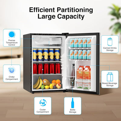 Mini refrigerador con congelador 4.41ft³ puerta reversible