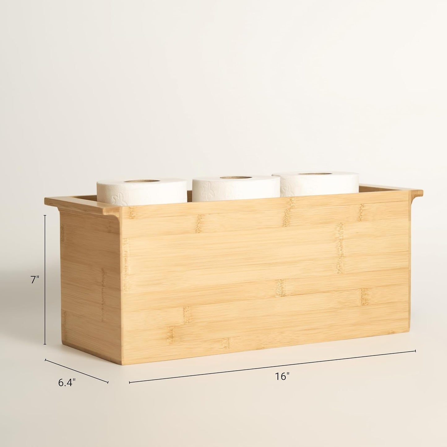 Soporte papel higiénico bambú organizador baño moderno