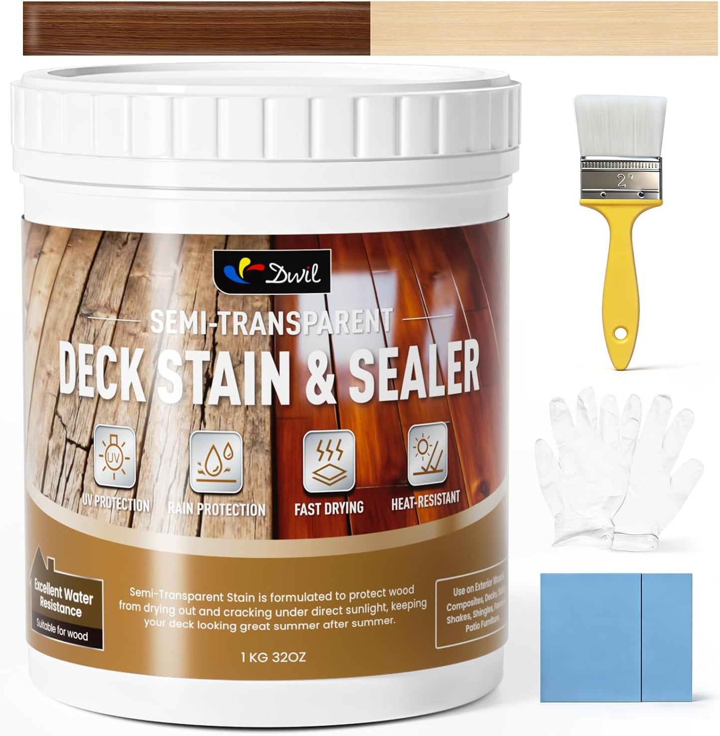 Tinte agua madera al aire libre sellador 32oz