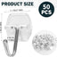50 Ganchos Alambre Adhesivo Transparente Reutilizable Pared