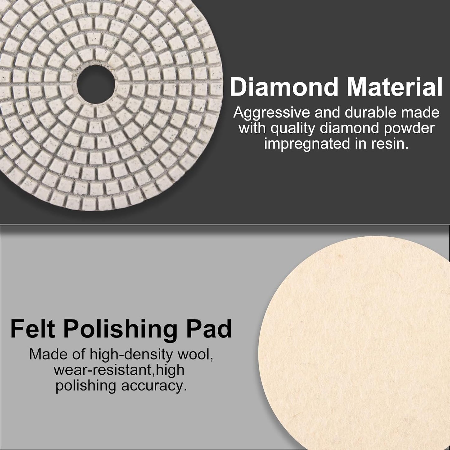 Kit 13 almohadillas pulido diamante 4" grano 30-6000