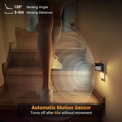 Luz Nocturna Sensor Movimiento 2 Pzas Regulable 3000K