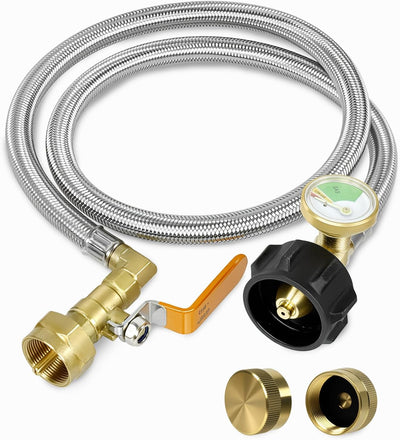 Adaptador propano 1lb con manguera acero inox 3ft QCC1