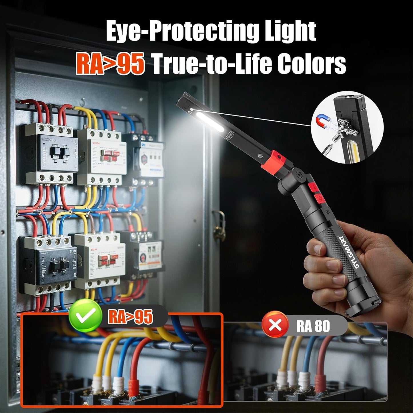 Luz de trabajo magnética 1300LM con láser 5 modos 4600mAh