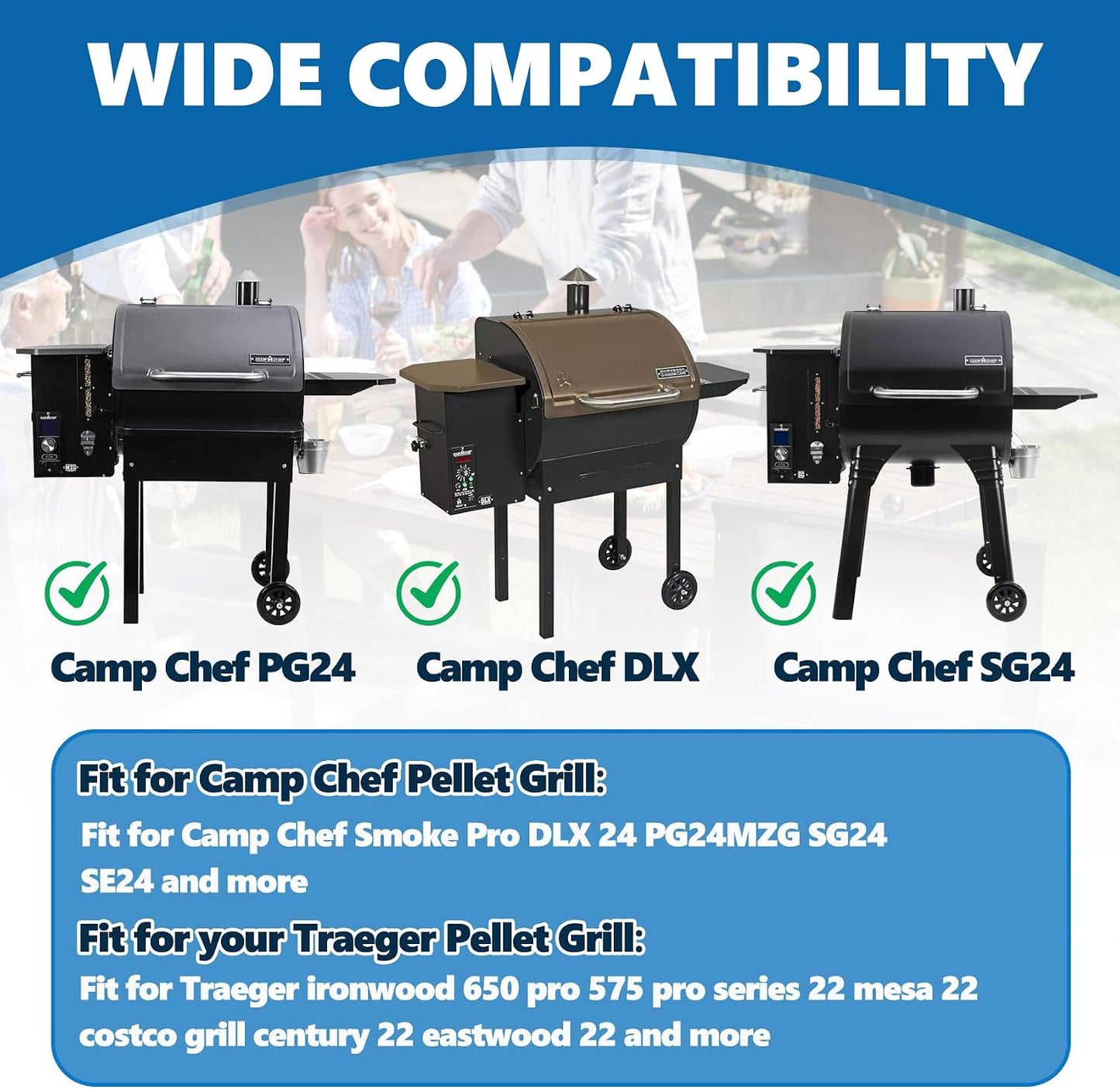 Rejillas hierro fundido para parrilla Camp Chef Traeger Pro 22