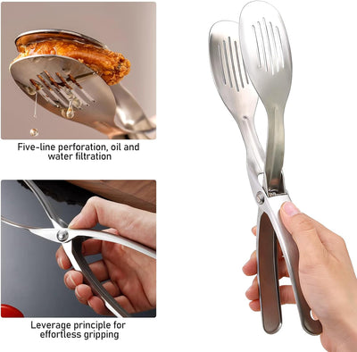 Pinzas de acero inoxidable resistentes al calor para cocina profesional