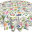 Mantel redondo 70pulg diseño conejo Pascua rosa y verde