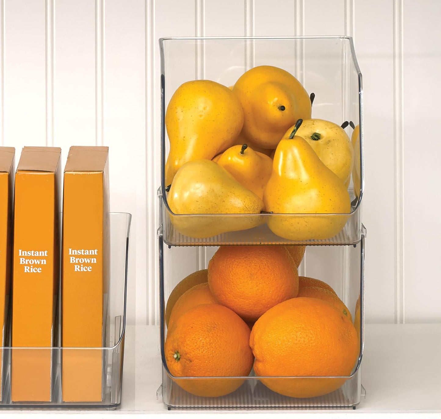 Cubo Almacenamiento Plástico Transparente Apilable Set 4