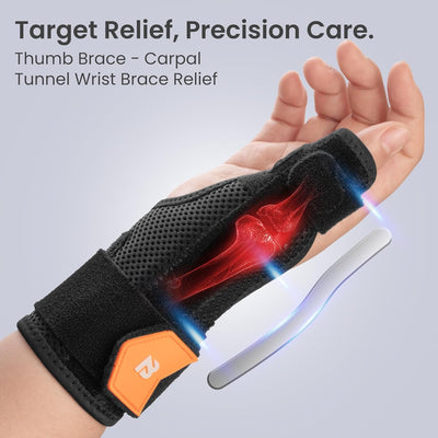 Soporte pulgar y muñeca para artritis con compresión plate negro