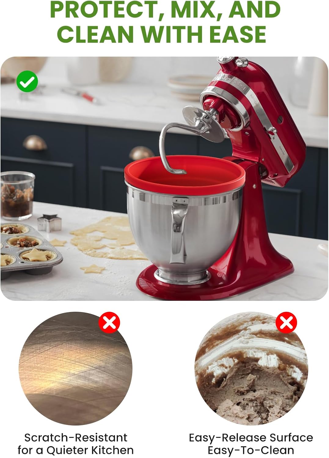 Forro silicón mezclador KitchenAid 5qt antiarañazos plegable