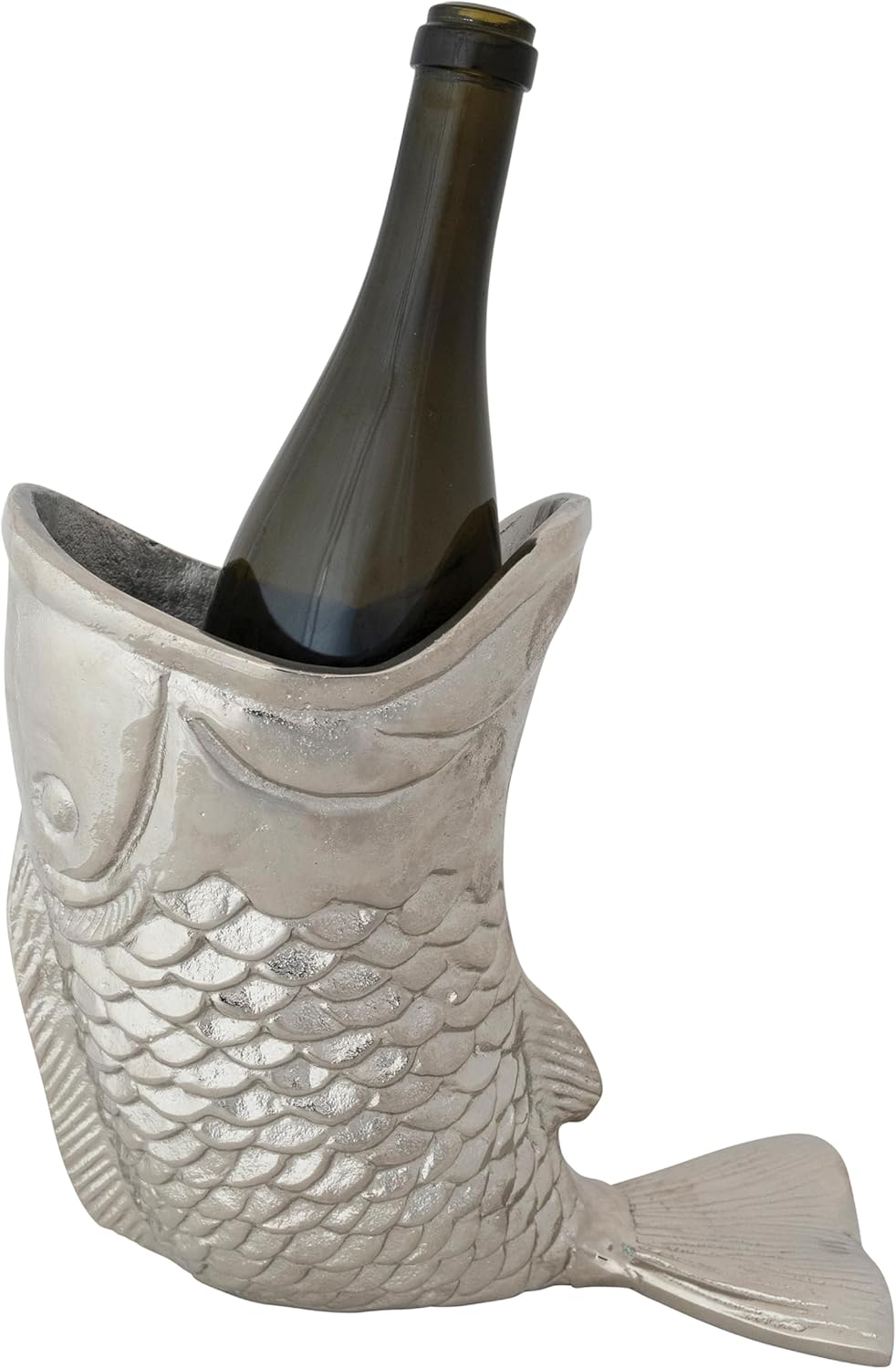 Soporte botella aluminio fundido acabado níquel