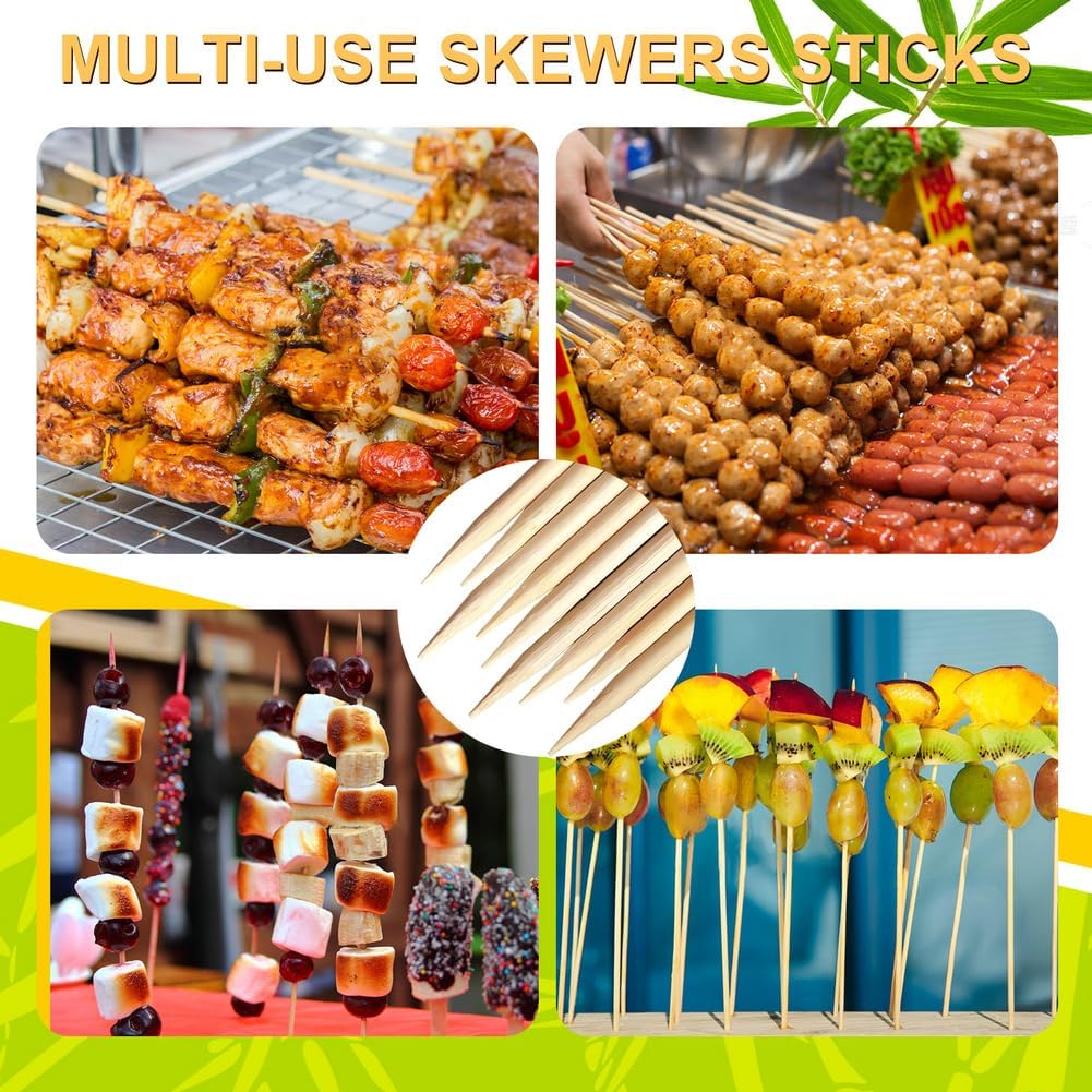 300 Pinchos Bambú 12pulg para Aperitivo Barbacoa