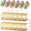 Soporte de metal para mesa de postre con 12 agujeros dorado