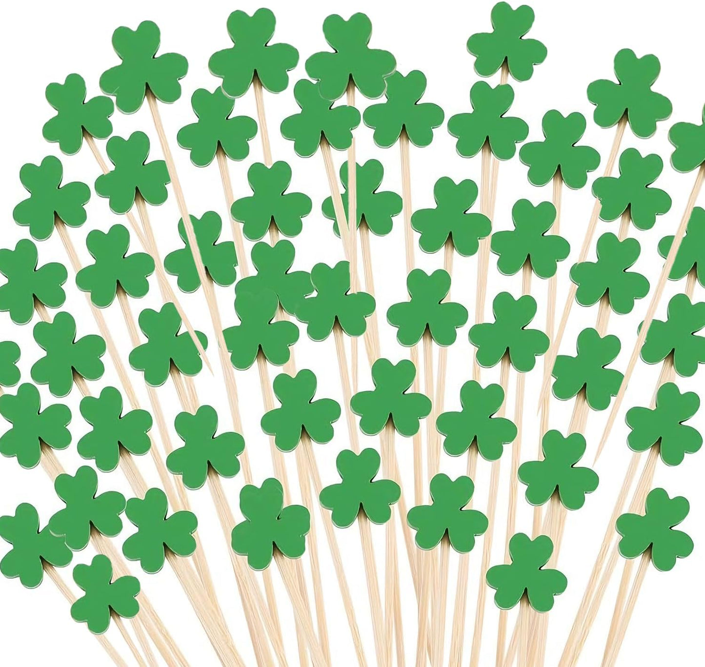 Palillos de cóctel de trébol verde para fiesta de San Patricio
