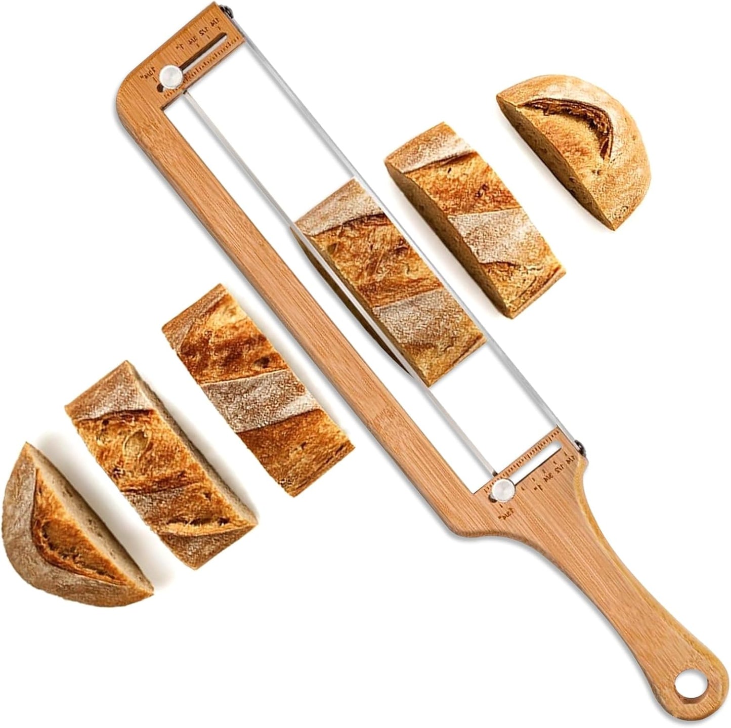Cortador de pan ajustable con hoja de acero inoxidable dentada
