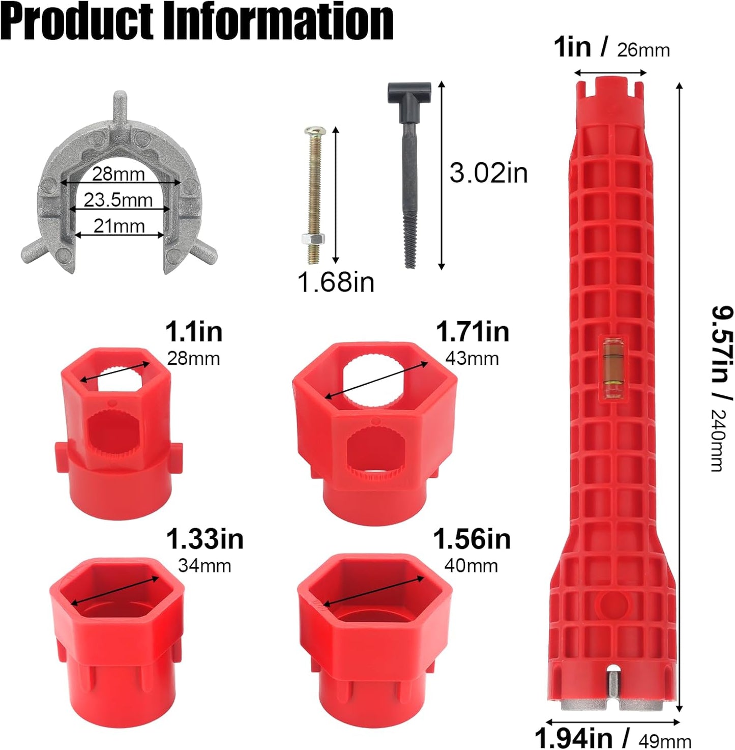 Llave multifuncional 14en1 para grifos cocina baño