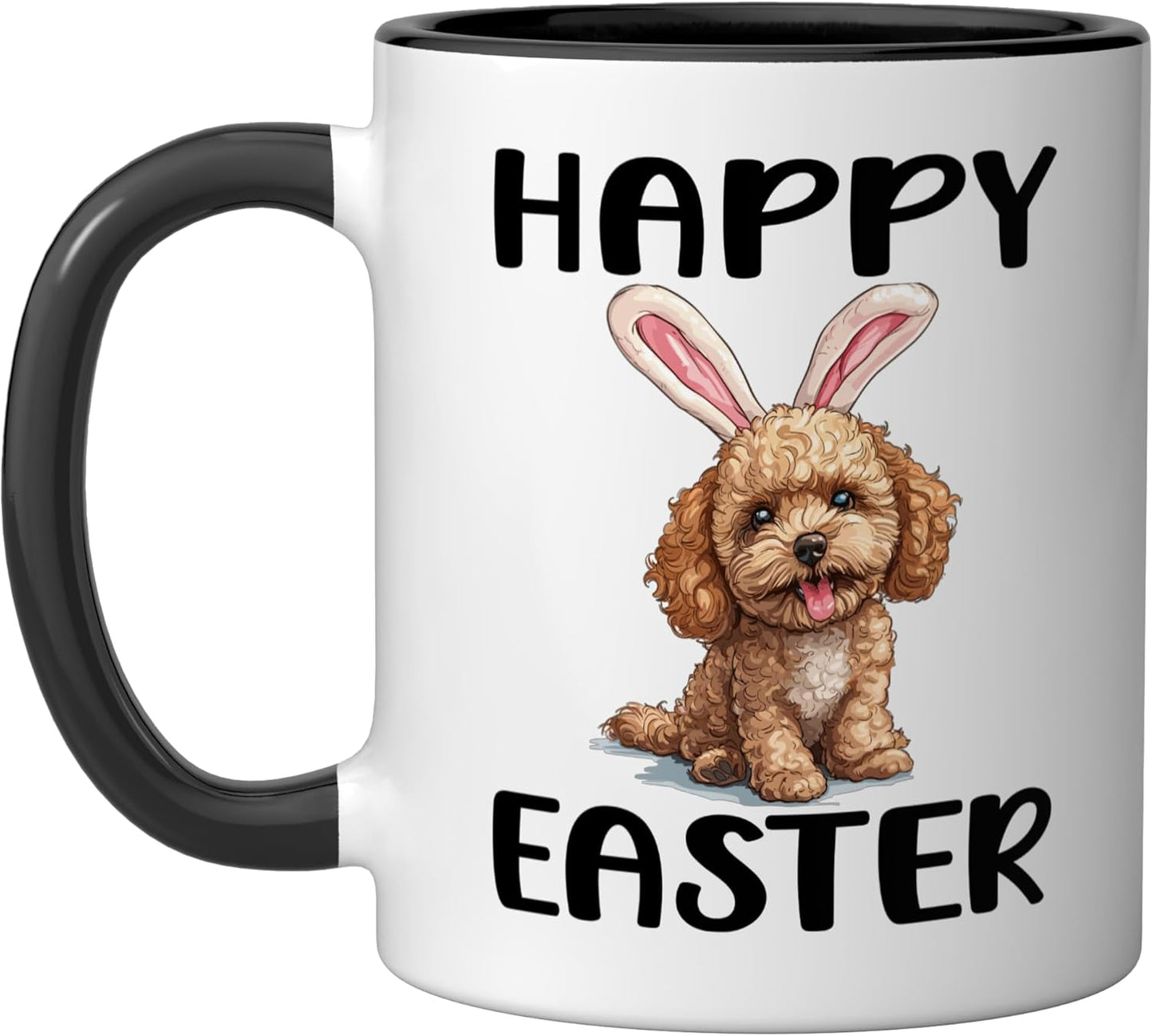 Taza cerámica para perrito toy poodle negro/blanco