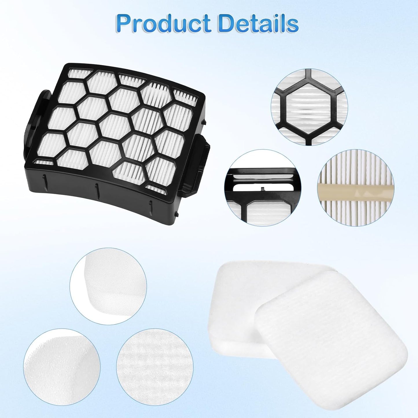 Filtro repuesto Shark Detect Pro 2 Hepa 4 espuma cepillo