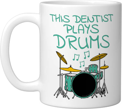 Taza de cerámica para músico dentista blanco