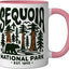 Taza de cerámica con diseño de oso retro Sequoia National Park
