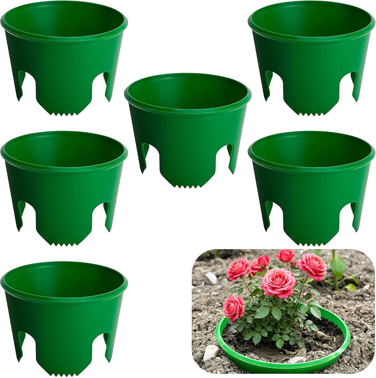6 Anillos Cultivo 7pulg Redondos para Separar Rojas y Plagas