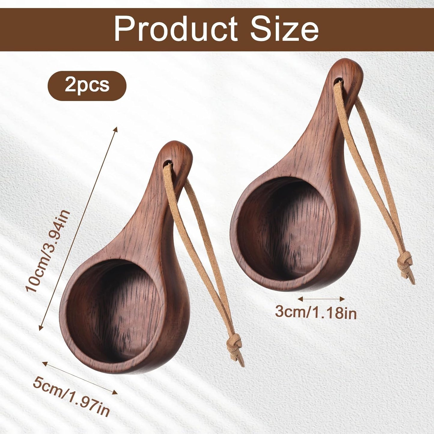 2 Cucharas Medidoras Madera 1.0oz para Cafés y Tés