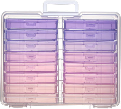 Caja fotos 4x6pulg con asa organizador manualidades