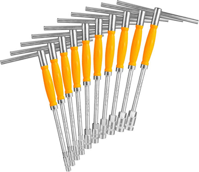 Set 10 llaves velocidad mango T métricas acero CR-V 6 puntos