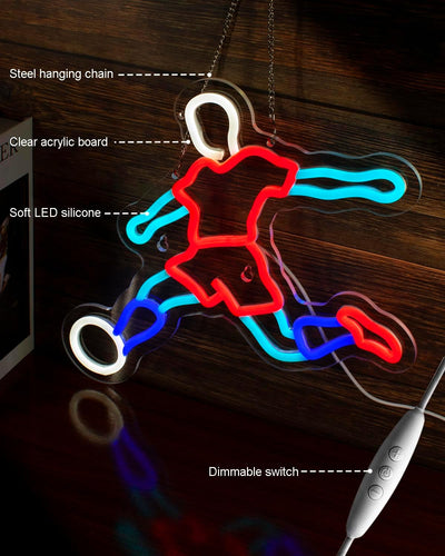 Letrero neón fútbol LED regulable USB deportivo