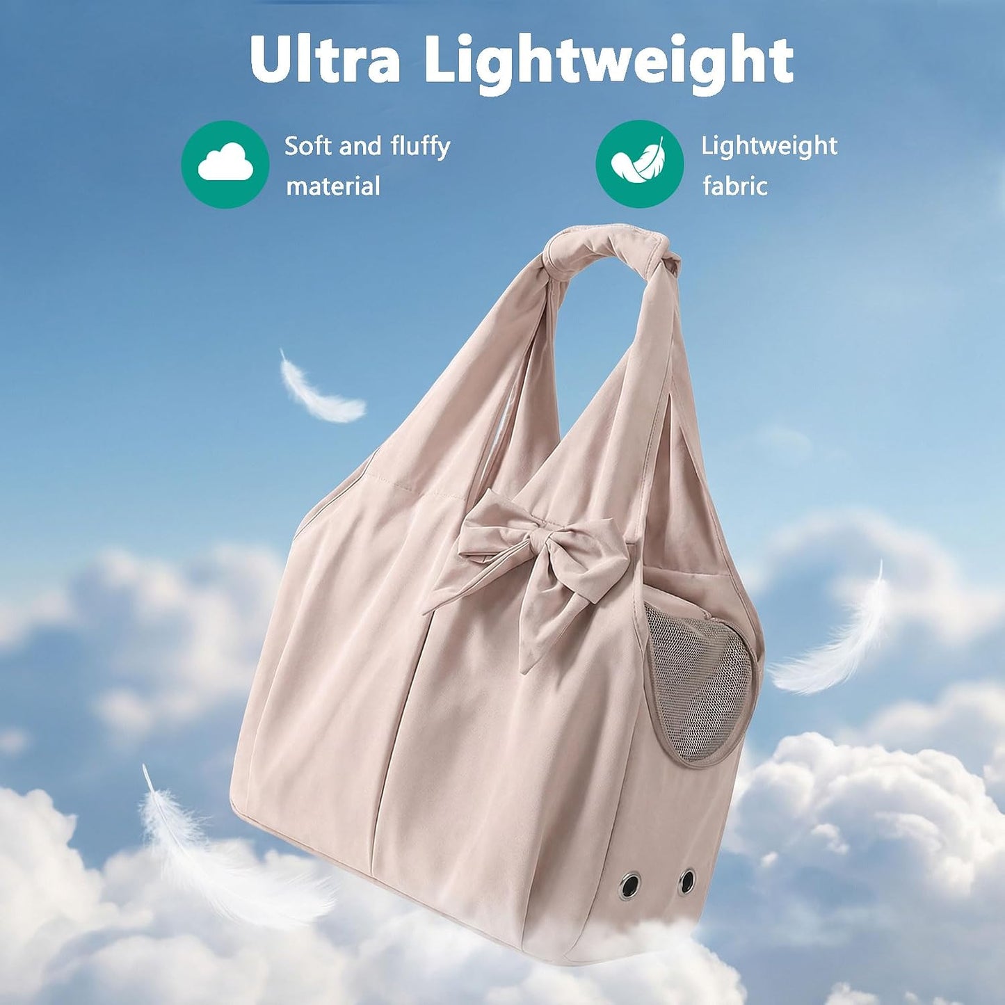 Bolsa transportadora para perros pequeños con 4 bolsillos rosa