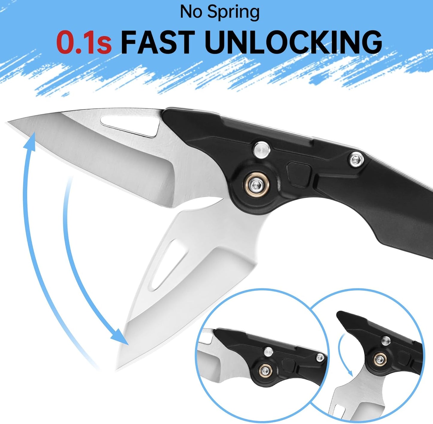 Cuchillo plegable EDC 1.98pulg bloqueo botón hoja 5CR15
