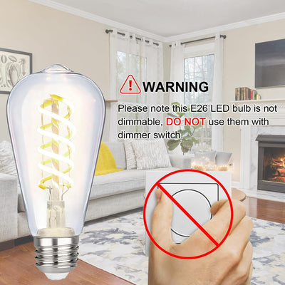 Pack 6 Bombillas LED Edison E26 6W Blanco Neutro 4000K