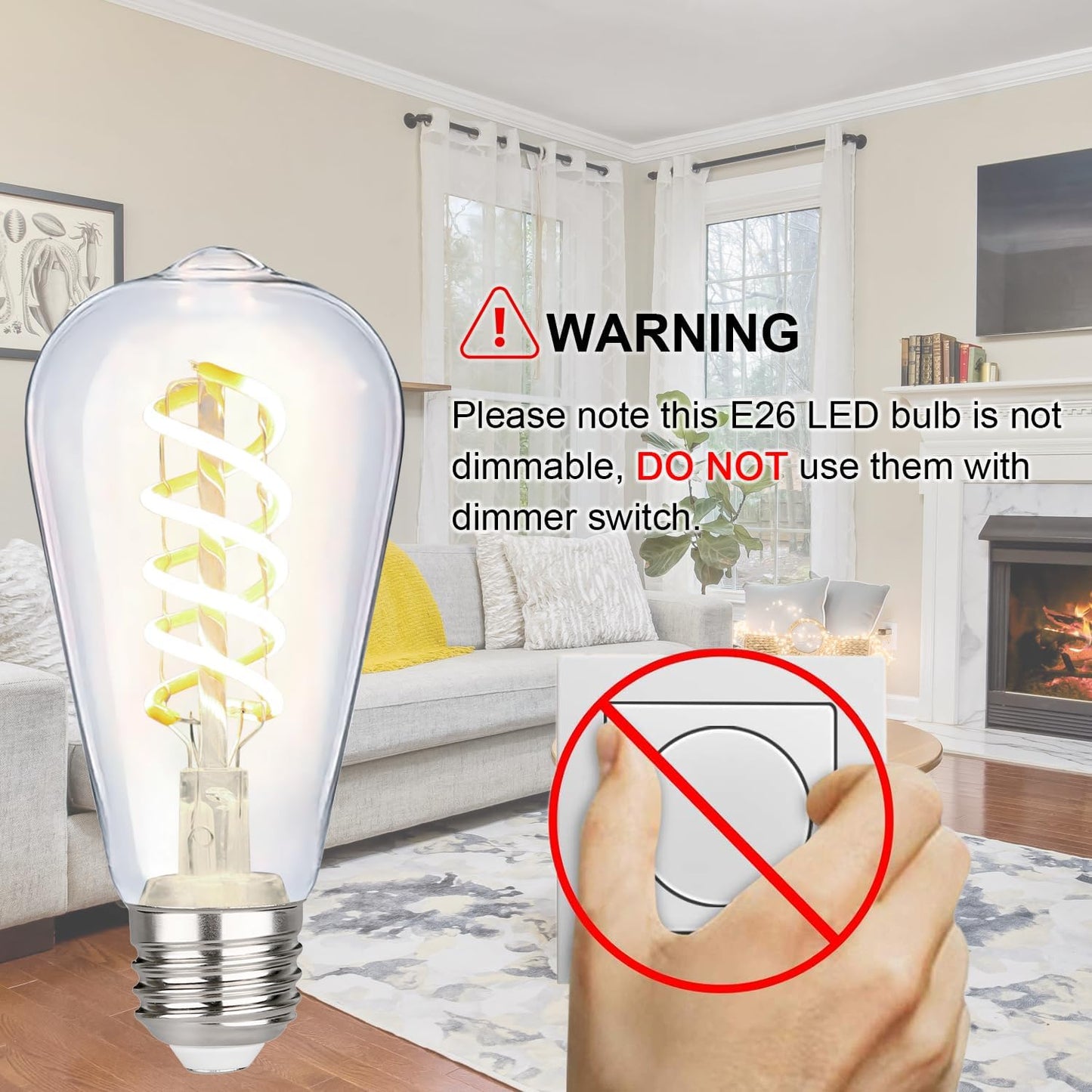 12 Pzas Bombillas LED Edison E26 700lm Blanco Neutro 4000K