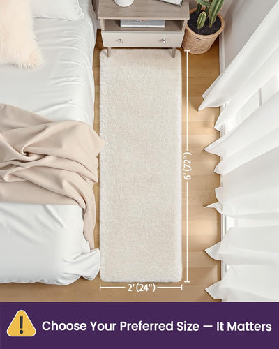 Alfombra pasillo 2x6 lavable antideslizante suave marfil