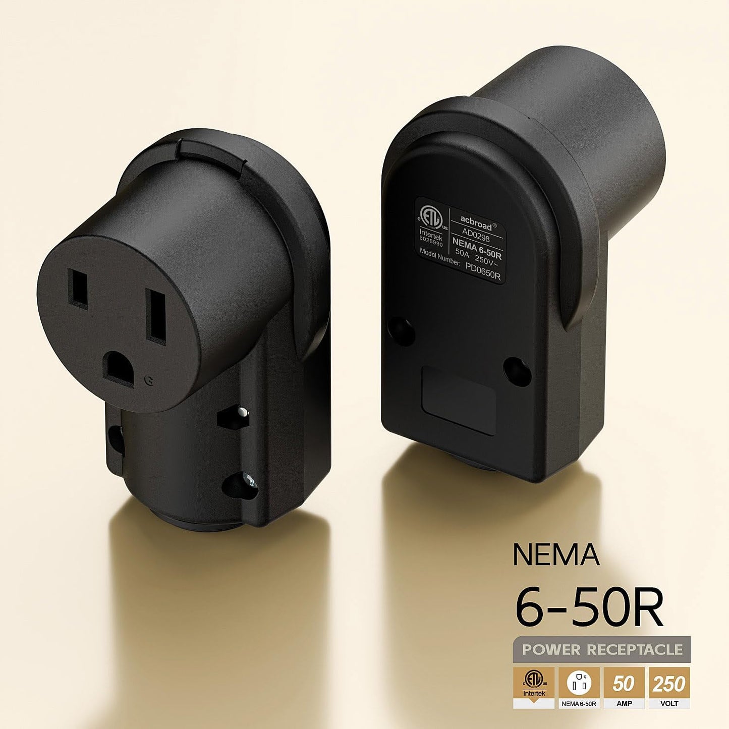 Enchufe NEMA 6-50R 50A/250V certificado ETL para soldadores