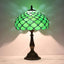 Lámpara mesa vidrio estilo perla verde 12x19pulg sala