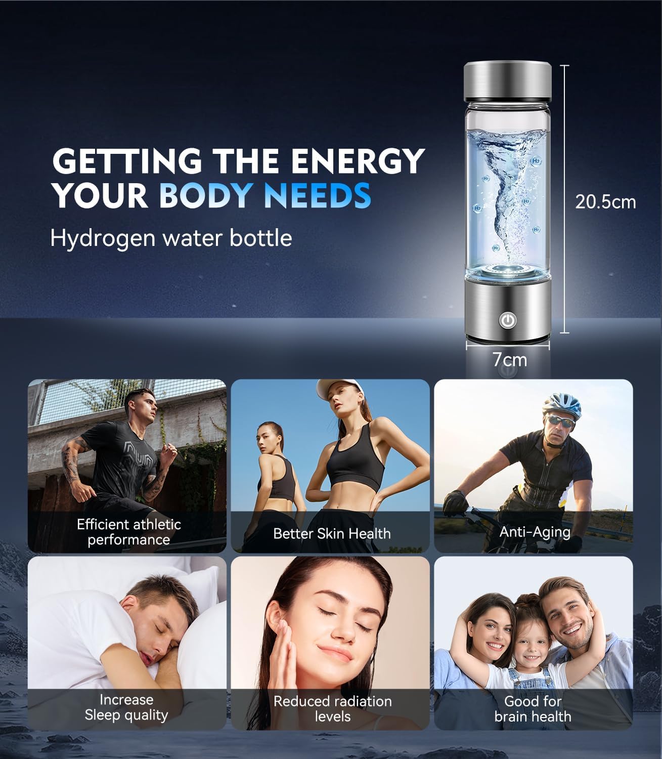 Generador agua hidrógeno 24h doble contenido
