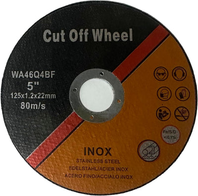 100 Discos Corte 5pulg Metal Ultrafino Acero Inox