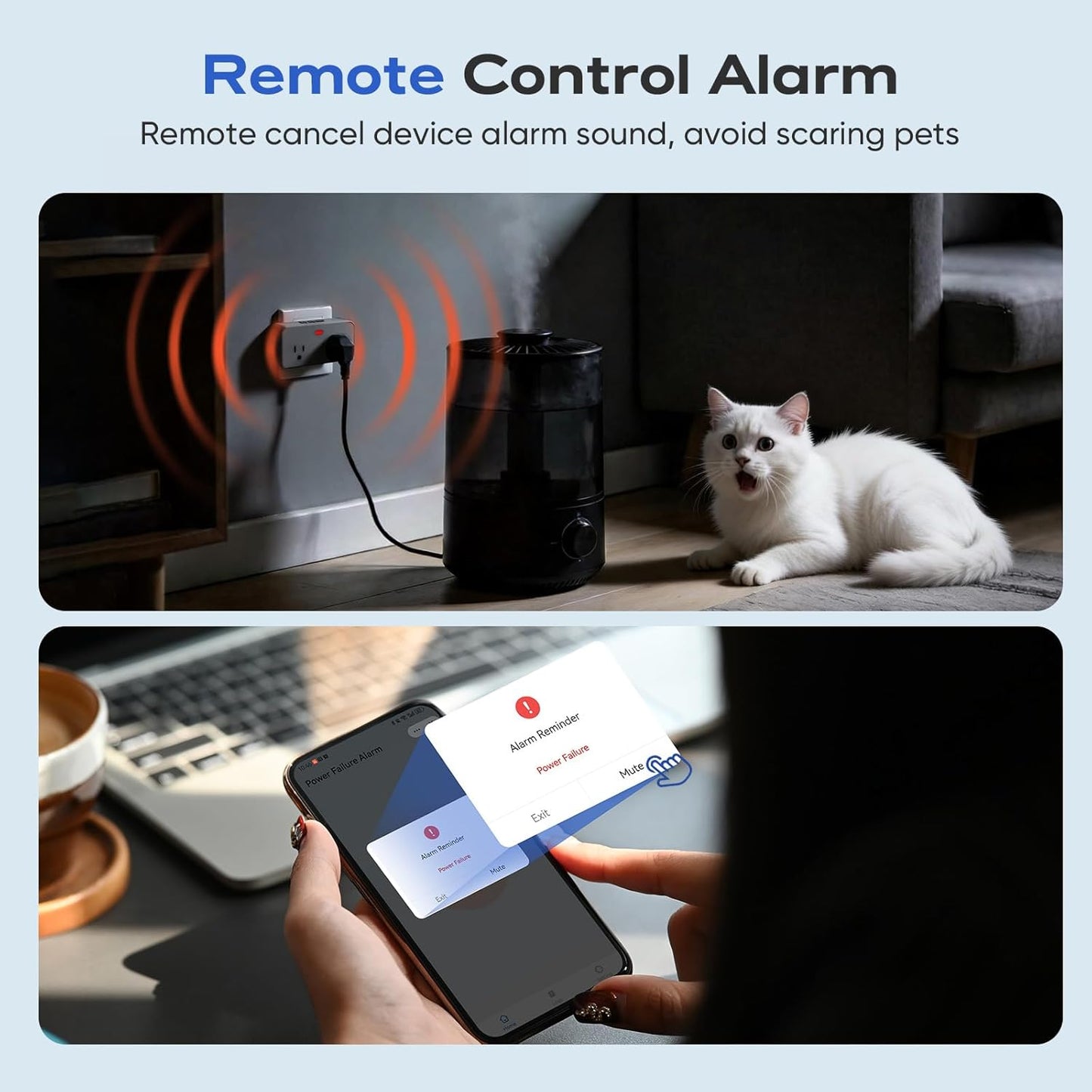 Alarma energia WiFi con app cancelacion alerta 2 enchufes