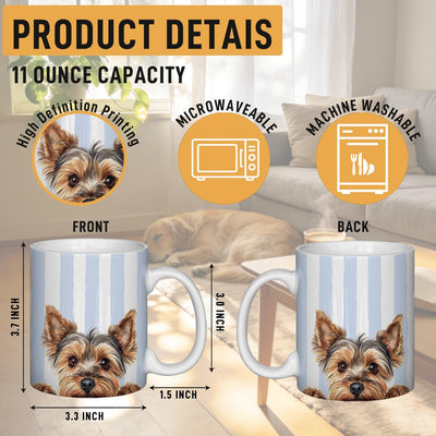 Taza de café de cerámica con asa para Yorkshire Terrier 11 oz