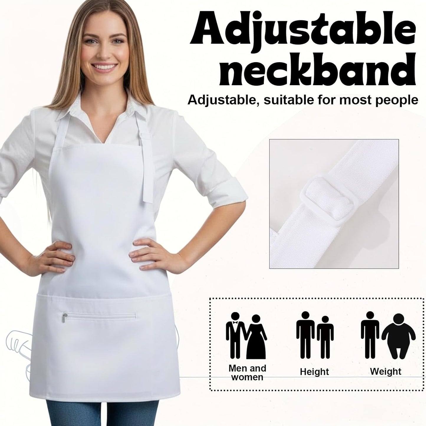 Delantal de cocina con 3 bolsillos para mujer y hombre