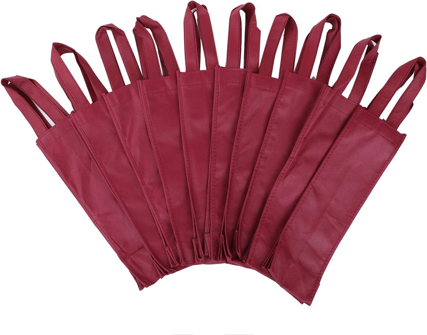 Bolsas para botellas de vino reutilizables rojas con asas paquete 10